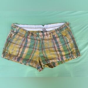 Y2K YOUNIQUE low rise Multicolor Plaid Women's Shorts Size 0 Juniors